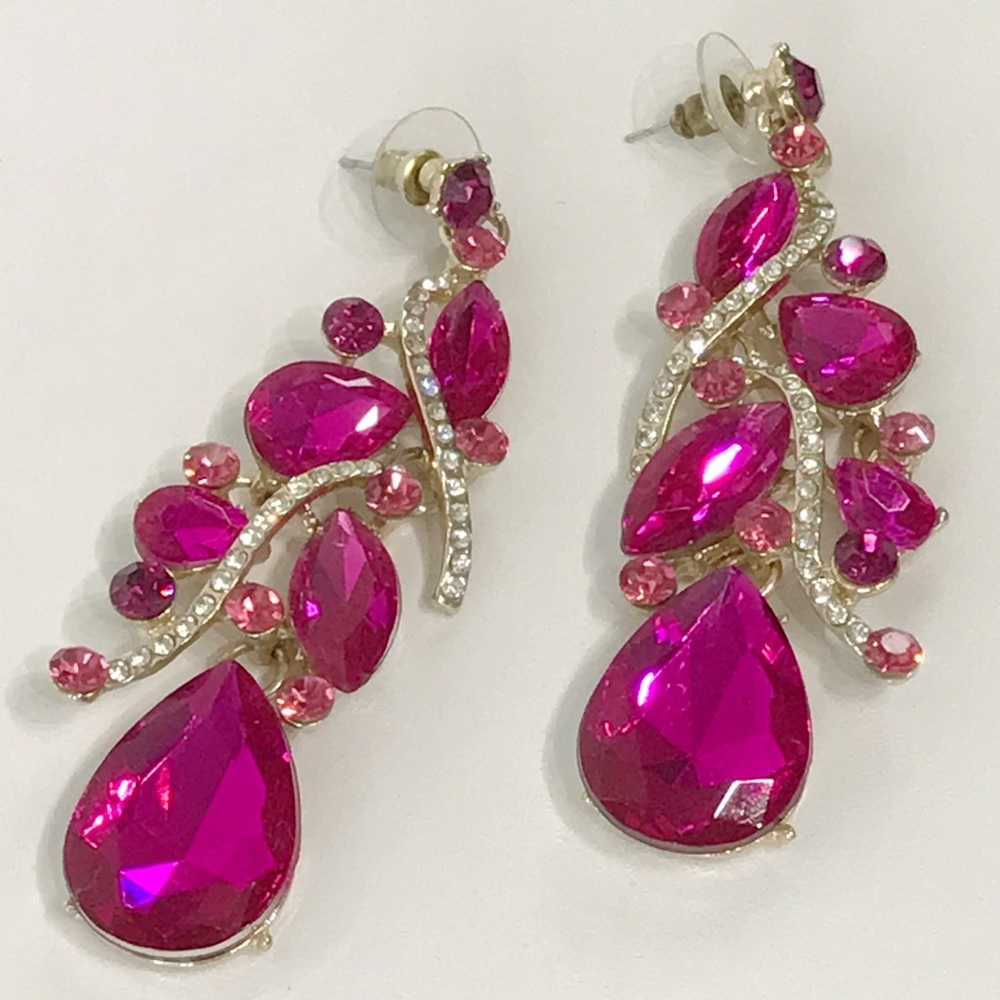 Oversized Statement Crystal Multi Teardrop Cluste… - image 7